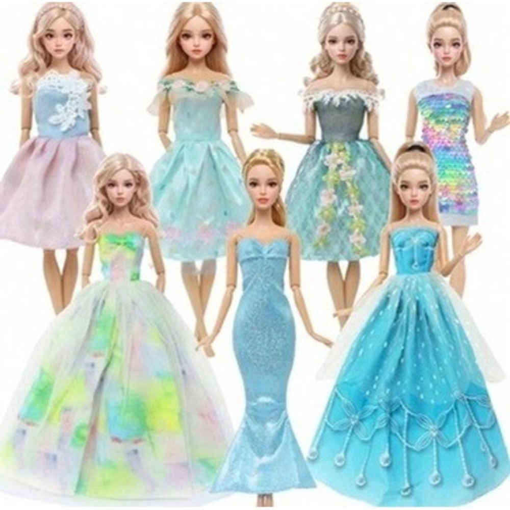 7pcs For 11.5 in Fashion Doll Clothes Party Outfits Clothing Accessories